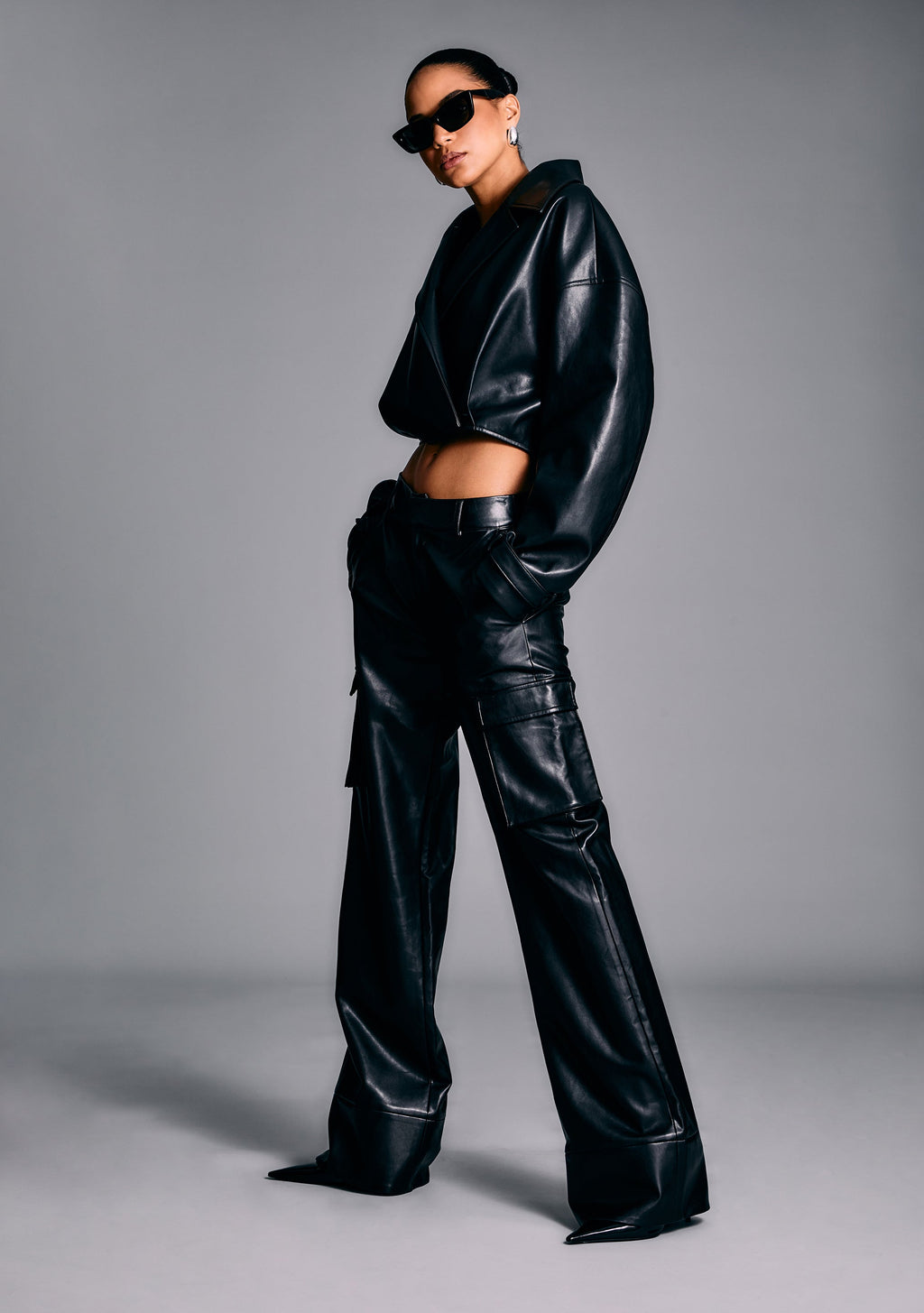 Koda Vegan Leather Cropped Trench