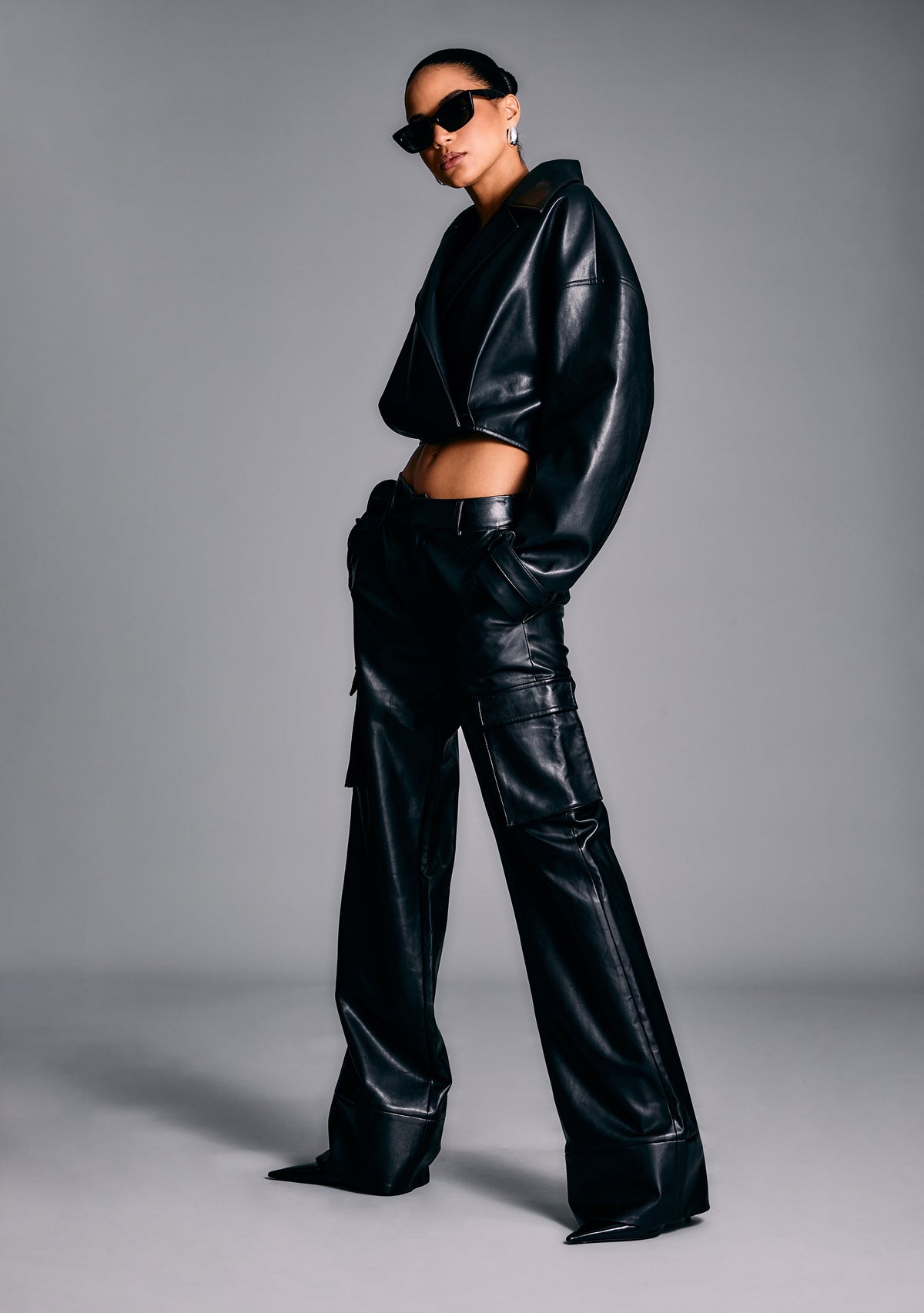 Koda Vegan Leather Cropped Trench