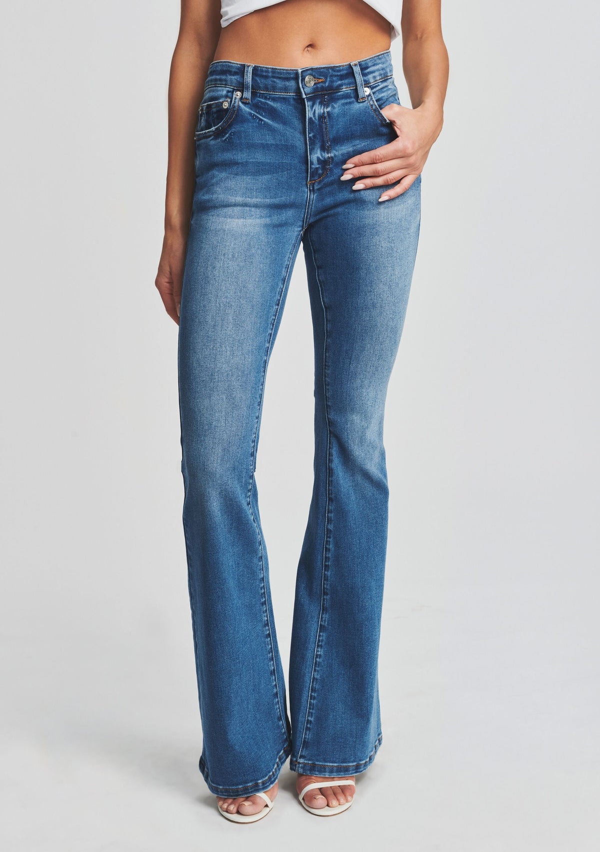 Demi Mid Rise Flare Jean