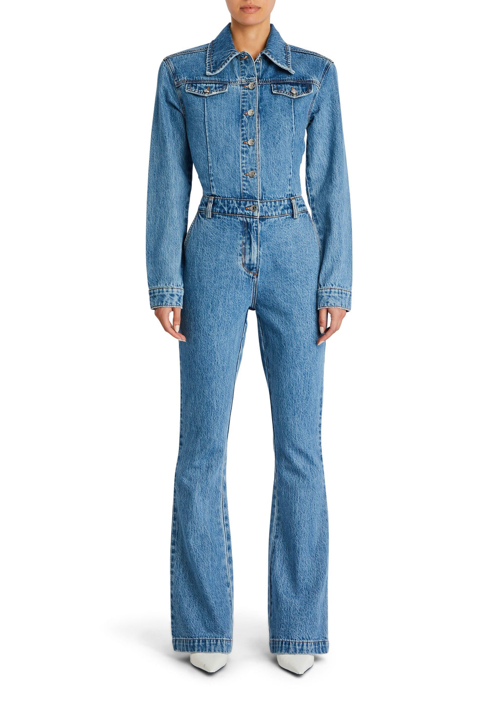 Mabel Fitted Denim Jumpsuit