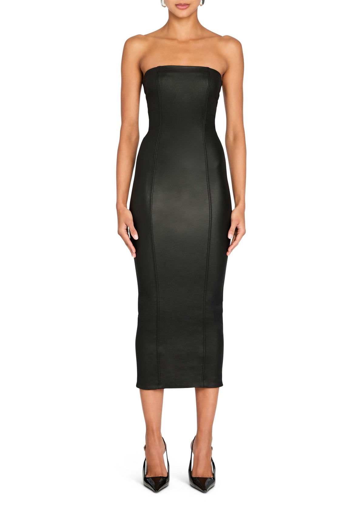 Adalaide Coated Denim Midi Dress