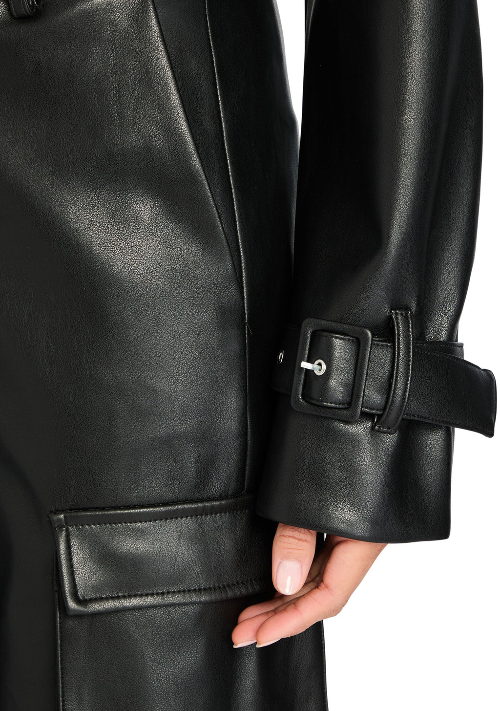 Koda Vegan Leather Cropped Trench