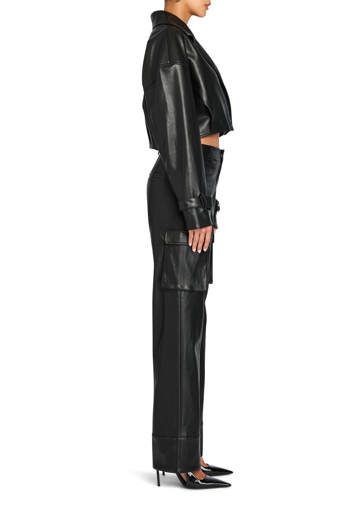Koda Vegan Leather Cropped Trench