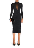Priyanka Mesh V-Cut Midi Dress