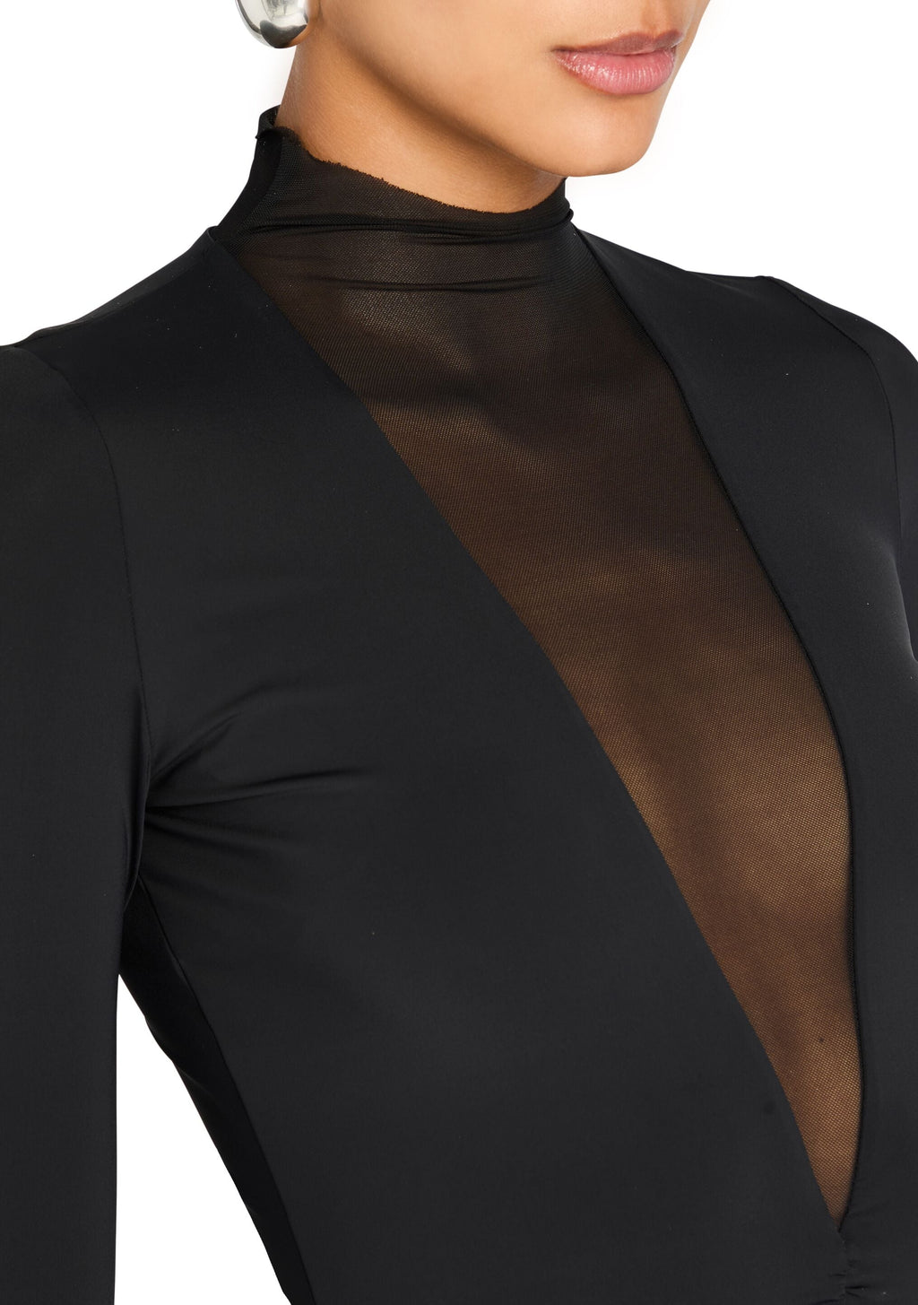 Priyanka Mesh V-Cut Midi Dress
