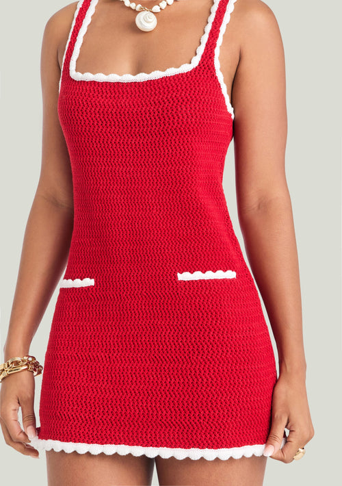 Brianna Crochet Mini Dress