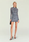 Moxey Ruched Mesh Mini Dress