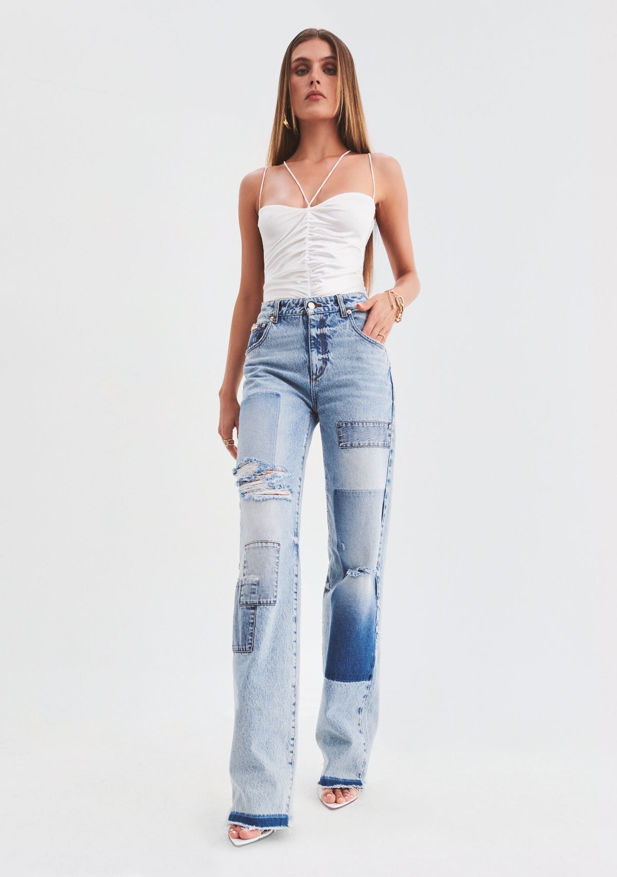 Heidi Straight Leg Patch Jean