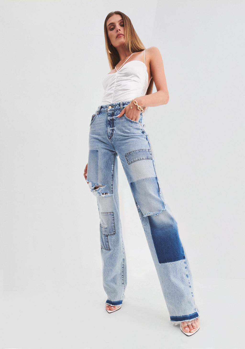 Heidi Straight Leg Patch Jean